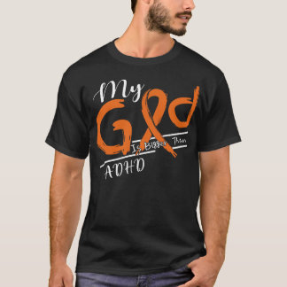 ADHD-medvetenhet min Gud är starkare i den här fam T Shirt