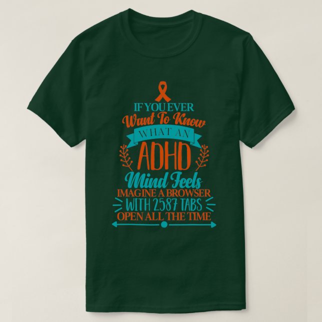 ADHD-medvetenhet - praktiskt att använda ADHD-medv T Shirt (Design framsida)