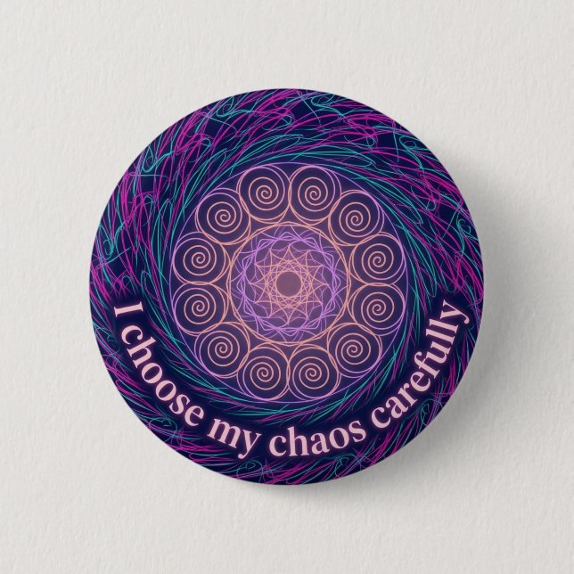 ADHD Neurodivergent Choose My Chaos Mandala Art Knapp (Framsida)