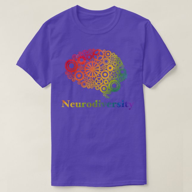 ADHD Neurodiversity Rainbow Autism Awareness Ribbo T Shirt (Design framsida)