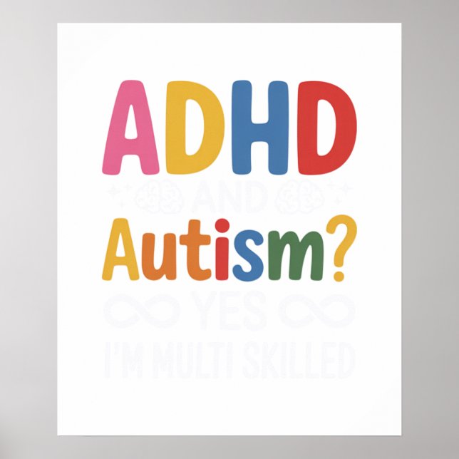 ADHD och Autism Ja jag är Multiskille Poster (Framsidan)