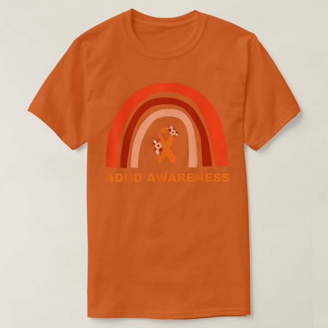 ADHD-Orange för medvetandegrad månad I Bära för AD T Shirt (Design framsida)