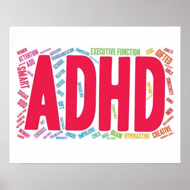 ADHD ord-moln Poster (Framsidan)
