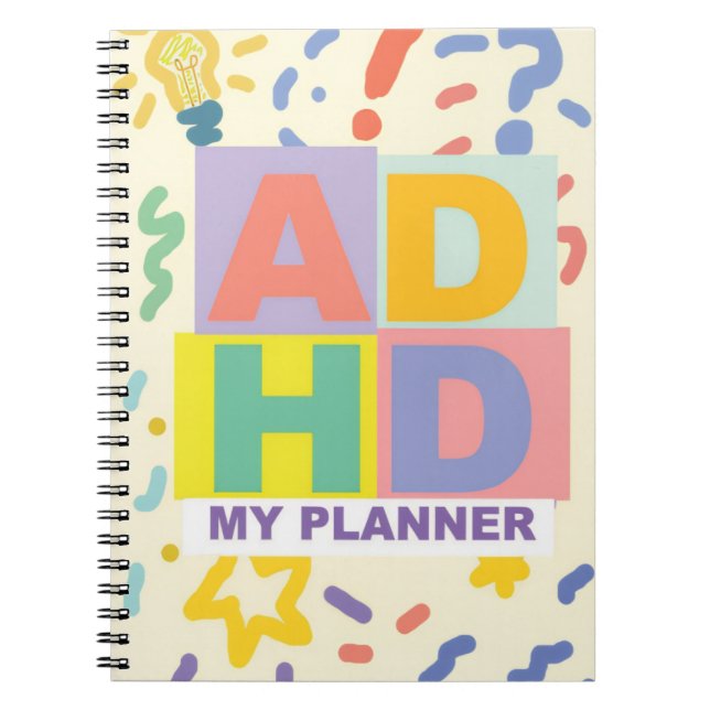 ADHD Planner - bärbar dator Anteckningsbok (Framsidan)