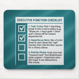 ADHD Productivity Executive Function Checklist Musmatta