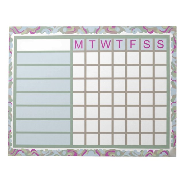 ADHD  Productivity Planner Weekly Checklist Anteckningsblock (Framsida)