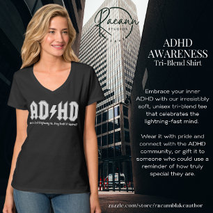 ADHD Psykisk Hälsa Medvetenhet V-ringad T-Shirt