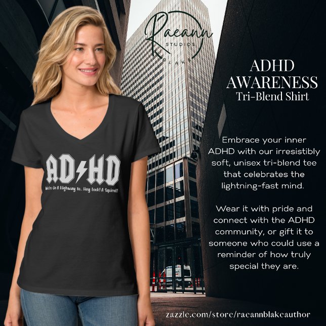 ADHD Psykisk Hälsa Medvetenhet V-ringad T-Shirt (Skapare uppladdad)