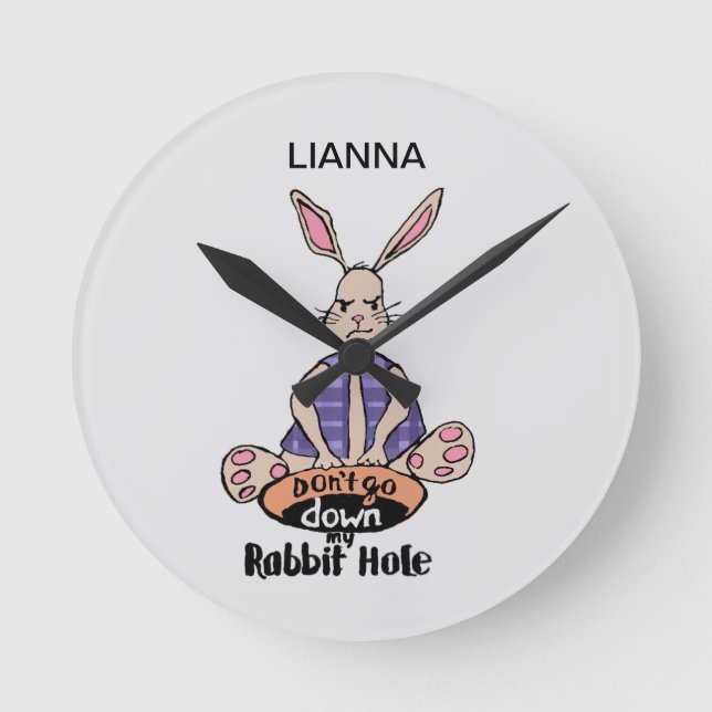 ADHD Rabbit Hål Personlig Round Wall Clock Rund Klocka (Framsida)