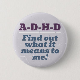 ADHD RESPECT Grått Vintage 70s Music Lyrics Knapp