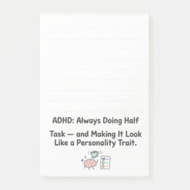 ADHD Roligt Akronym Fokus & Uppgiftshantering Post-it Block
