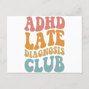 ADHD sen diagnos Klubb Roligt Neurodiversitet Pres Vykort