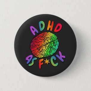 ADHD som F*ck Regnbåge Brain Knapp