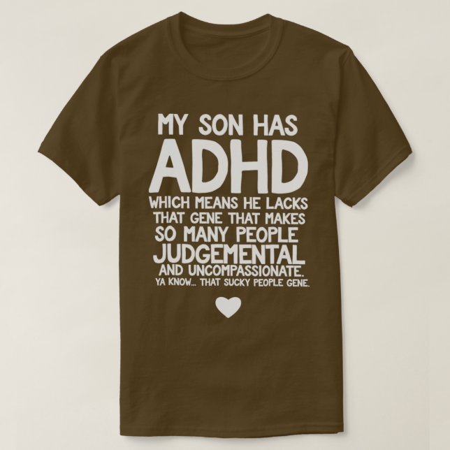 Adhd Son Parentx27s för informationsmånaden Mamma  T Shirt (Design framsida)