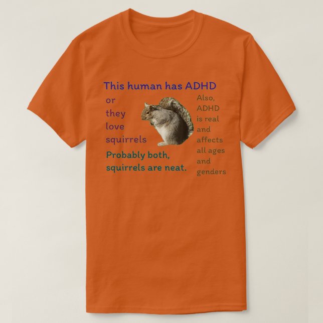 ADHD Squirrel-Grönt T Shirt (Design framsida)