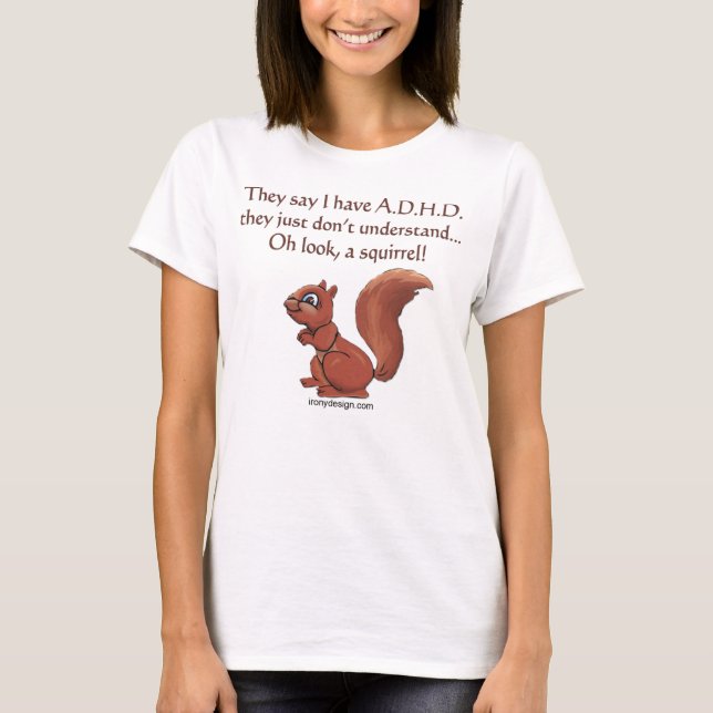 ADHD Squirrel Saming T-shirt (Framsida)