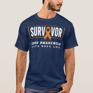 ADHD Survivor Shirt - Orange Ribbon, ADHD Awarenes T