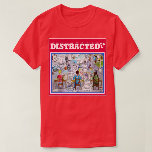 ADHD-symptom illustrerar vad ett klassrum känner T Shirt (Design framsida)