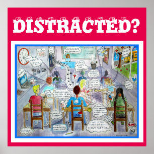ADHD-symptom Poster: "Distrated" Poster