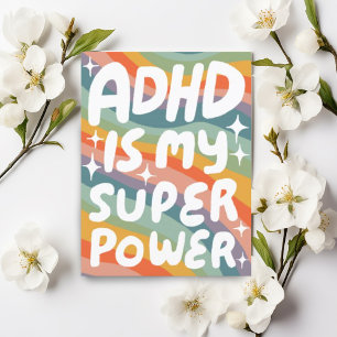 ADHD Toppen Power Roligt Bubble Brev ANPASSNINGSBA Vykort