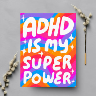 ADHD Toppen Power Roligt Bubble Brev ANPASSNINGSBA Vykort