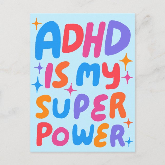 ADHD Toppen Power Roligt Bubble Brev ANPASSNINGSBA Vykort (Framsida)