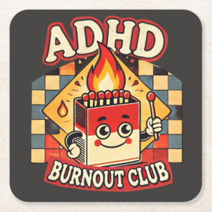 adhd utbrändhets klubb  underlägg papper kvadrat