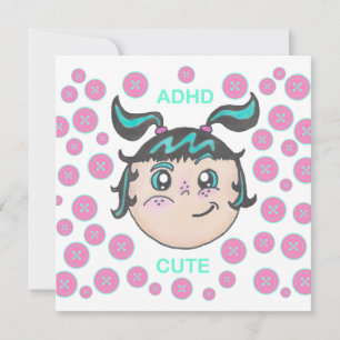 ADHD-välkomstkort med "ADHD sött" illustration