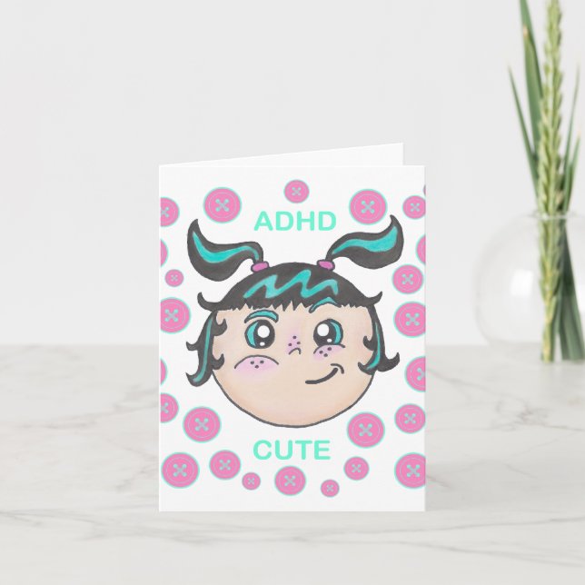 ADHD-välkomstkort med "ADHD sött" illustration Anteckningskort (Framsida)