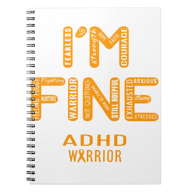 ADHD Warrior - JAG ÄR BRA Anteckningsbok (Framsidan)