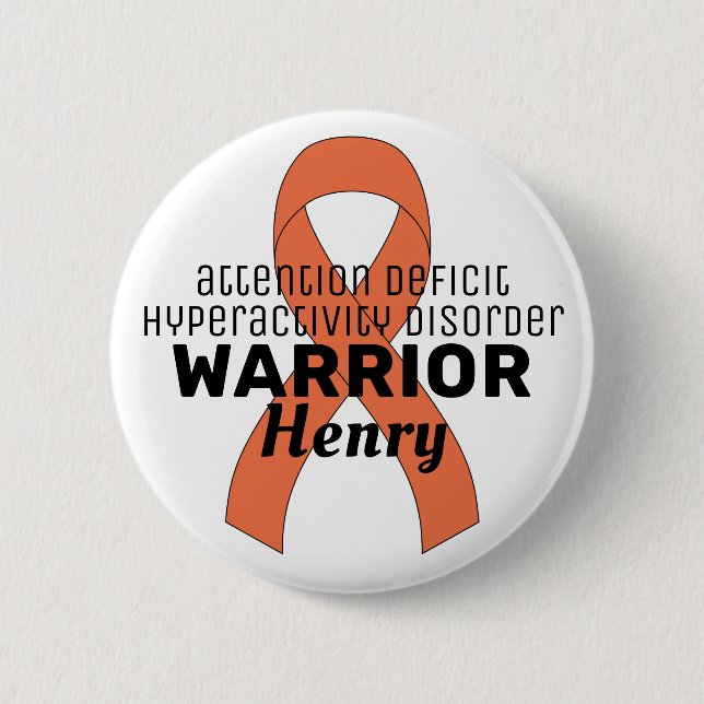 ADHD Warrior Ribbon White-knapp Knapp (Framsida)