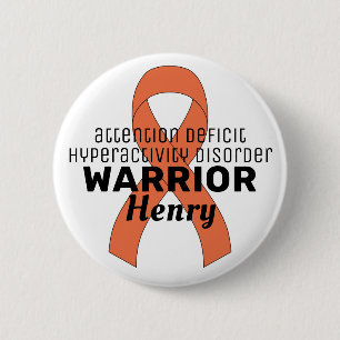 ADHD Warrior Ribbon White-knapp Knapp