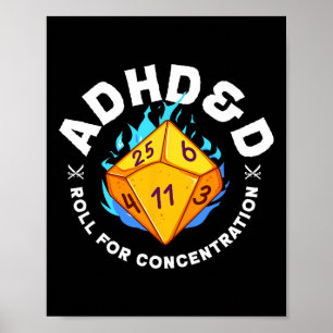 Adhdandroll för Roligt av koncentrationsmedvetenhe Poster