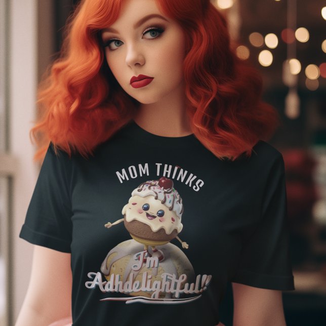 ADHDeligherous Sundae: Personlig ADHD Kawaii T Shirt (adhd, gift, advocate, t-shirt, adhd tee, kawaii, cute, neurodiverse, neurodivergent, funny)