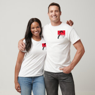 ADIDAS RED, BLACK AND WHITE ABSTRACT GOLF SHIRT TEE SHIRT