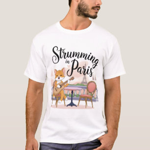 Adiger katt som lekgarnitar på parisisk kattkonst t shirt