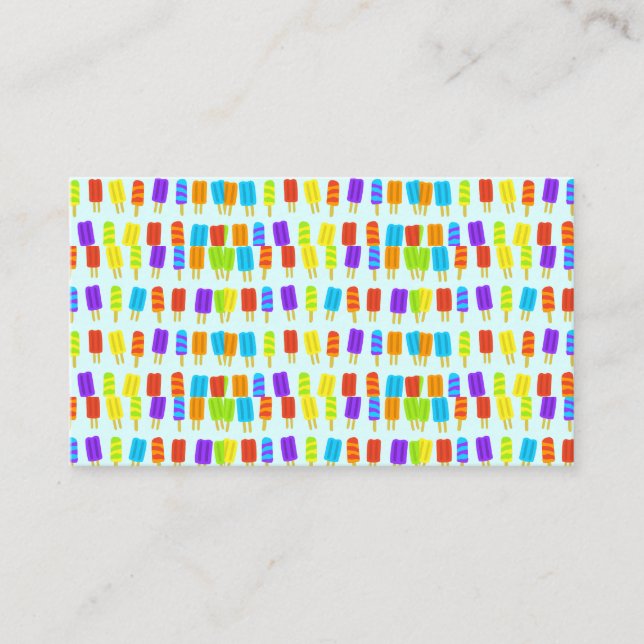 Adigmatade sommarpopsiklerna glass kawaii le visitkort (Framsida)