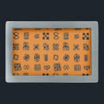 Adinkra African Symbols<br><div class="desc">African Adinkra Symbols. av Robert Sutherland Rattray, 1927. Svart och orange mönster. Anpassningsbar bälte låsbeslag. Gift idé.</div>
