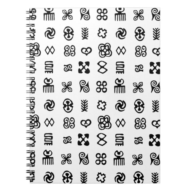 Adinkra African Symbols Anteckningsbok Med Spiral (Framsidan)