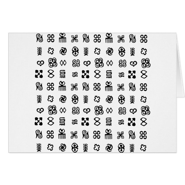 Adinkra African Symbols Hälsningskort (Framsidan Horizontal)