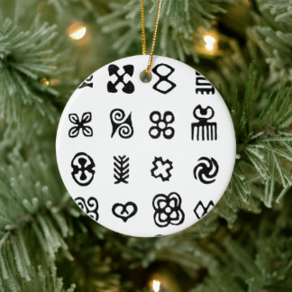 Adinkra African Symbols Julgransprydnad Keramik