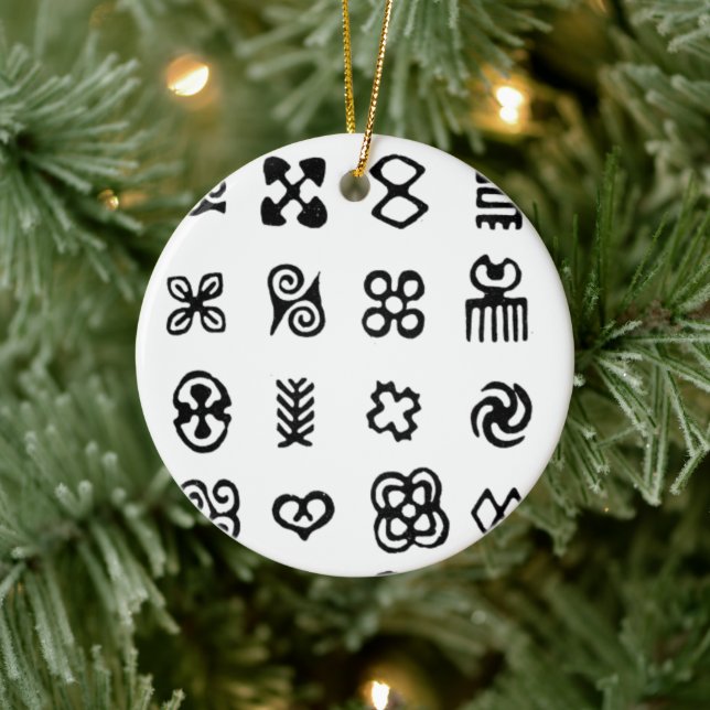 Adinkra African Symbols Julgransprydnad Keramik (Träd)