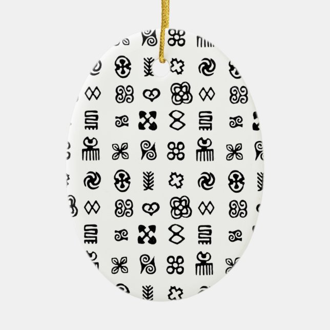 Adinkra African Symbols Julgransprydnad Keramik (Framsidan)