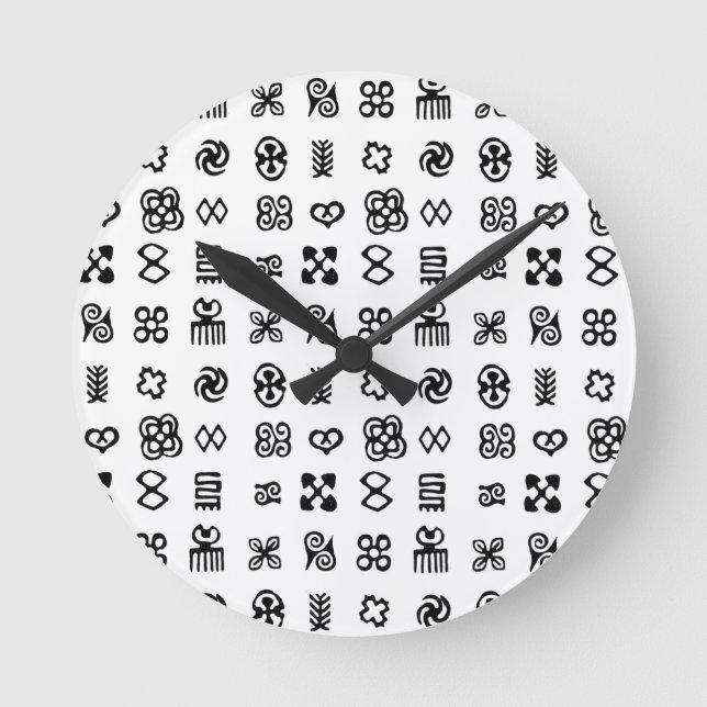 Adinkra African Symbols Rund Klocka (Framsida)