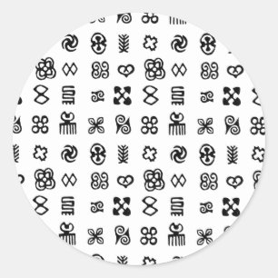 Adinkra African Symbols Runt Klistermärke