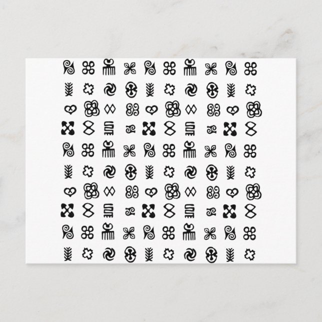 Adinkra African Symbols Vykort (Framsida)