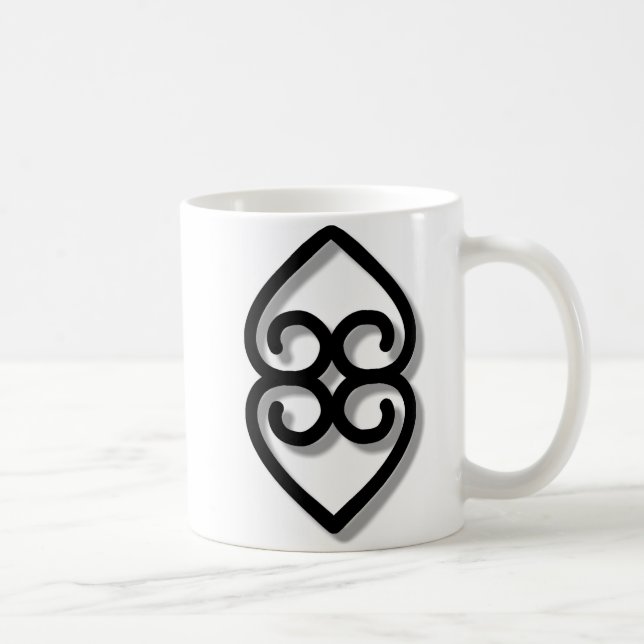 Adinkra - Earth-BW Kaffemugg (Höger)
