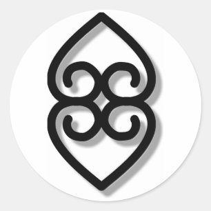 Adinkra - Earth-BW Runt Klistermärke