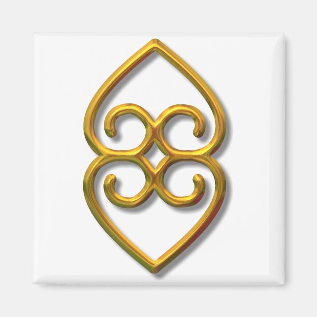 Adinkra-Earth-guld Magnet (Framsidan)