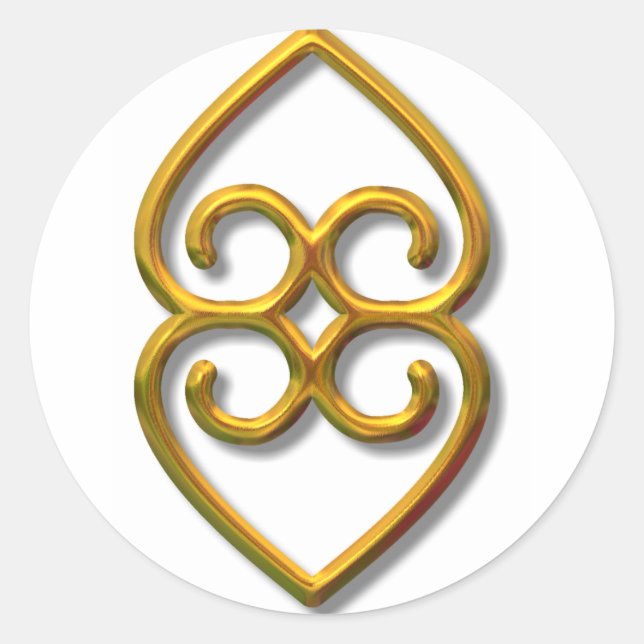 Adinkra-Earth-guld Runt Klistermärke (Framsida)